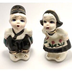 Vintage 1950s Napco Boy &Girl Ceramic Salt And Pepper Shakers Made In Japan